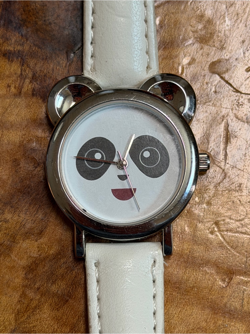White Panda Face Womens Watch  Cute Character Timepiece